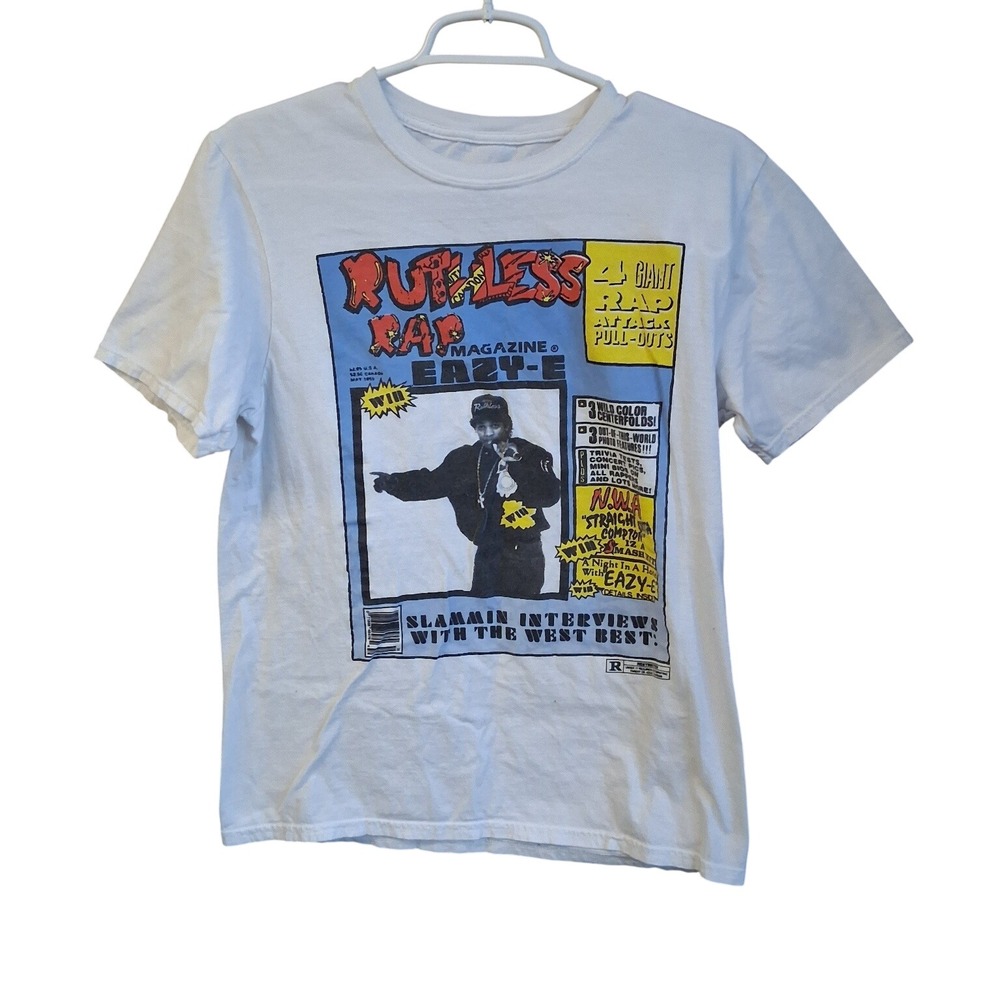 Eazy-E T-Shirt -‎ Ruthless Records - Men's Size Medium - Gangsta Rap - Cali EUC